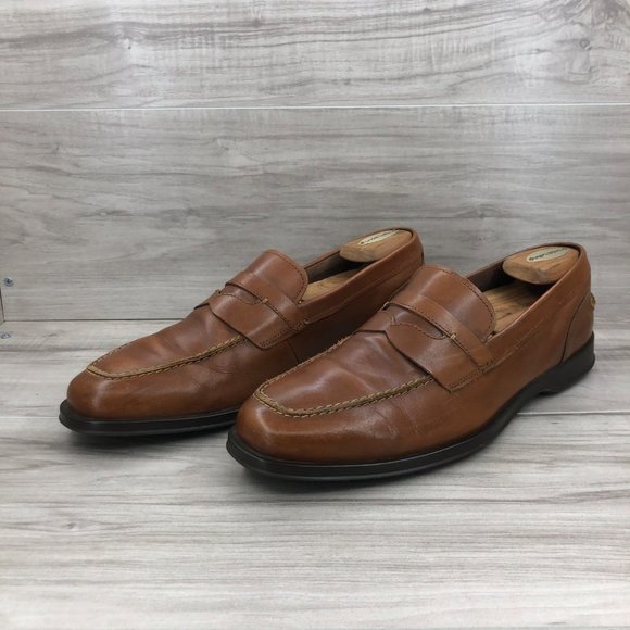 Cole Haan Loafers Men's 10.5 Brown Leather Penny Slip On Shoes - Picture 1 of 12